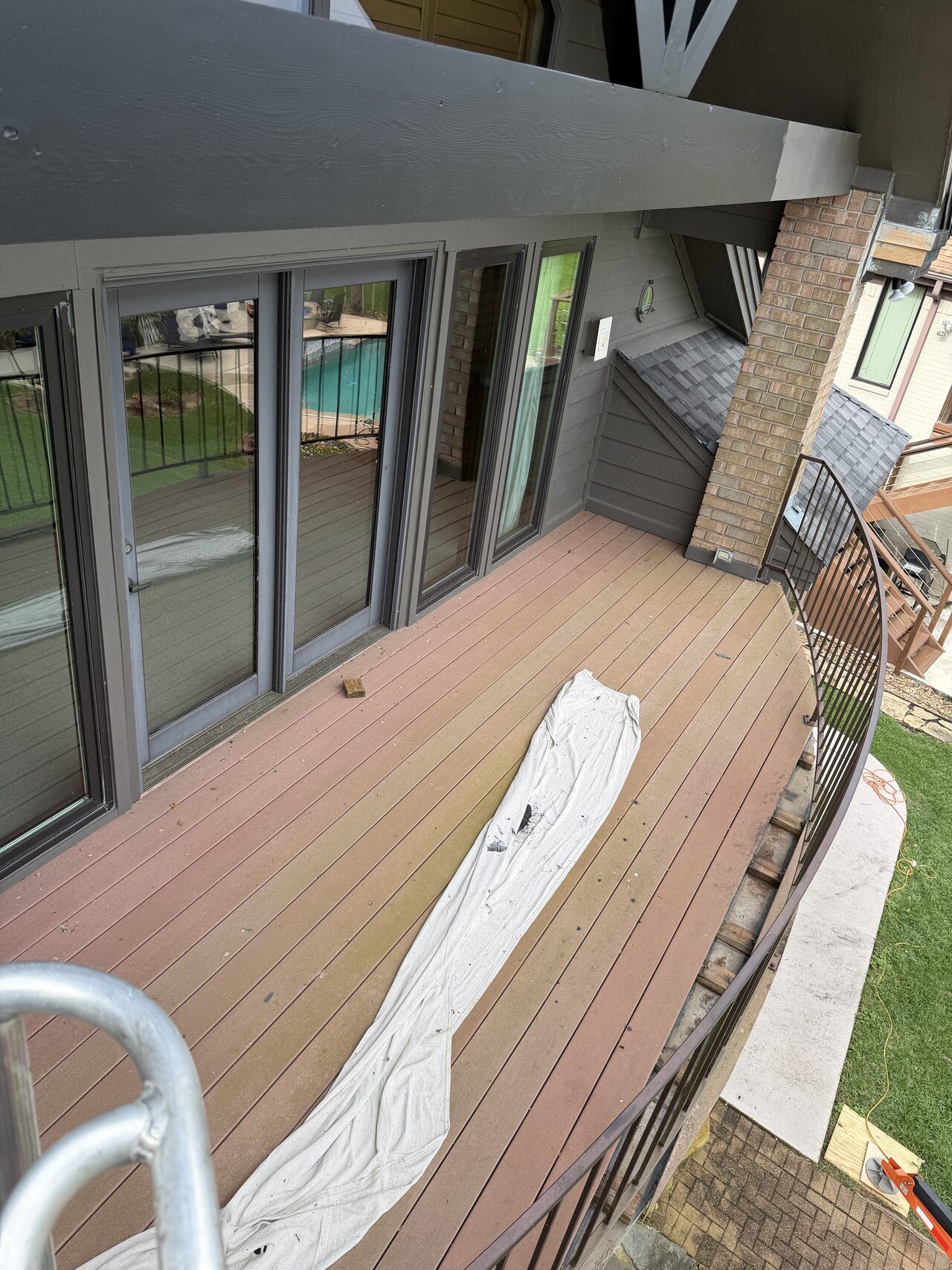 Exterior balcony or deck board condition documented as part of the broader field review for a Joel Hodge project.